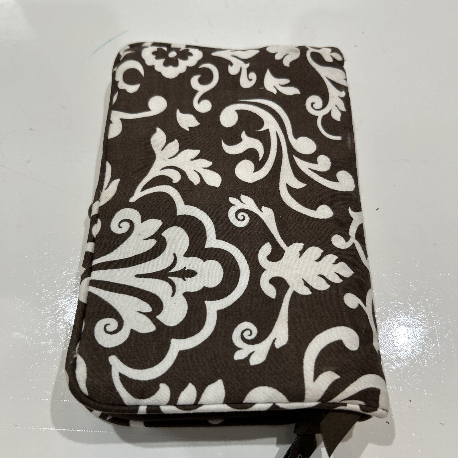 Thirty One Parisian Pop Brown Cushioned Fabric Jewelry Pouch Travel Case