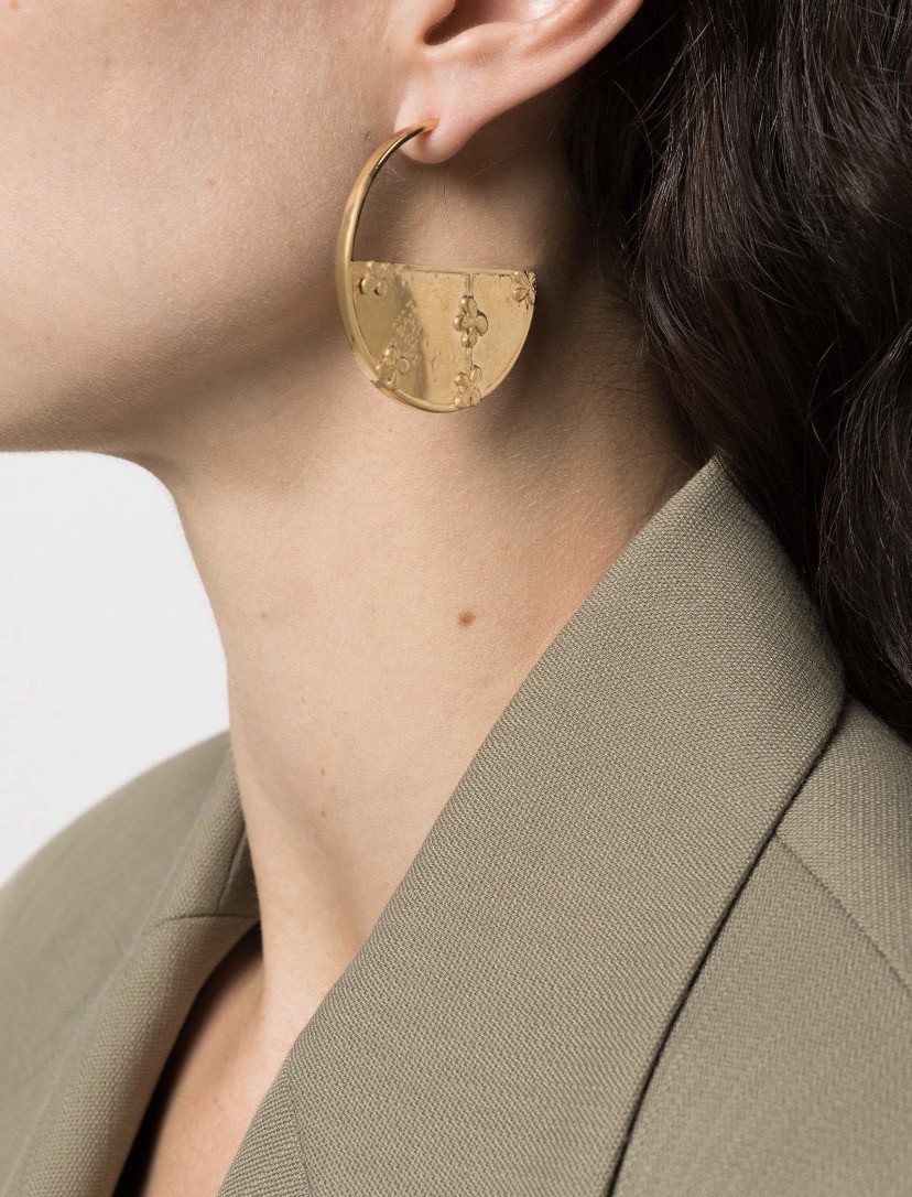 Aurelie Biderman Bianca Earrings 18k Gold Plated Brass. Seen In Vanity Fair NEW