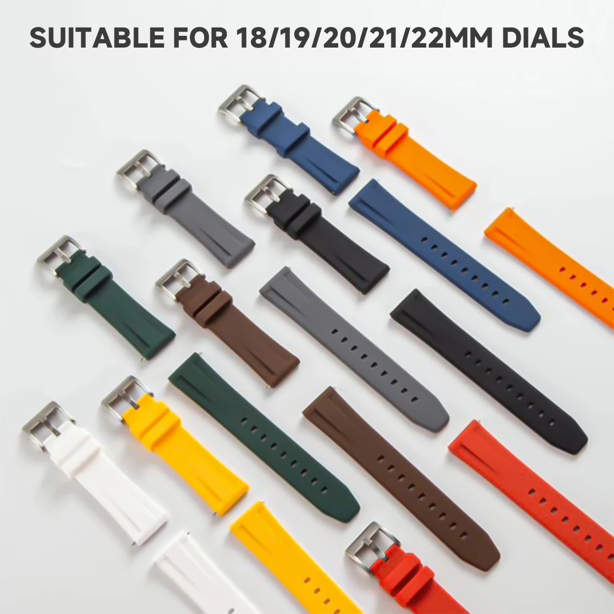 Premium Silicone Rubber Watch Strap 20mm 22mm Quick Release Universal Watch Band