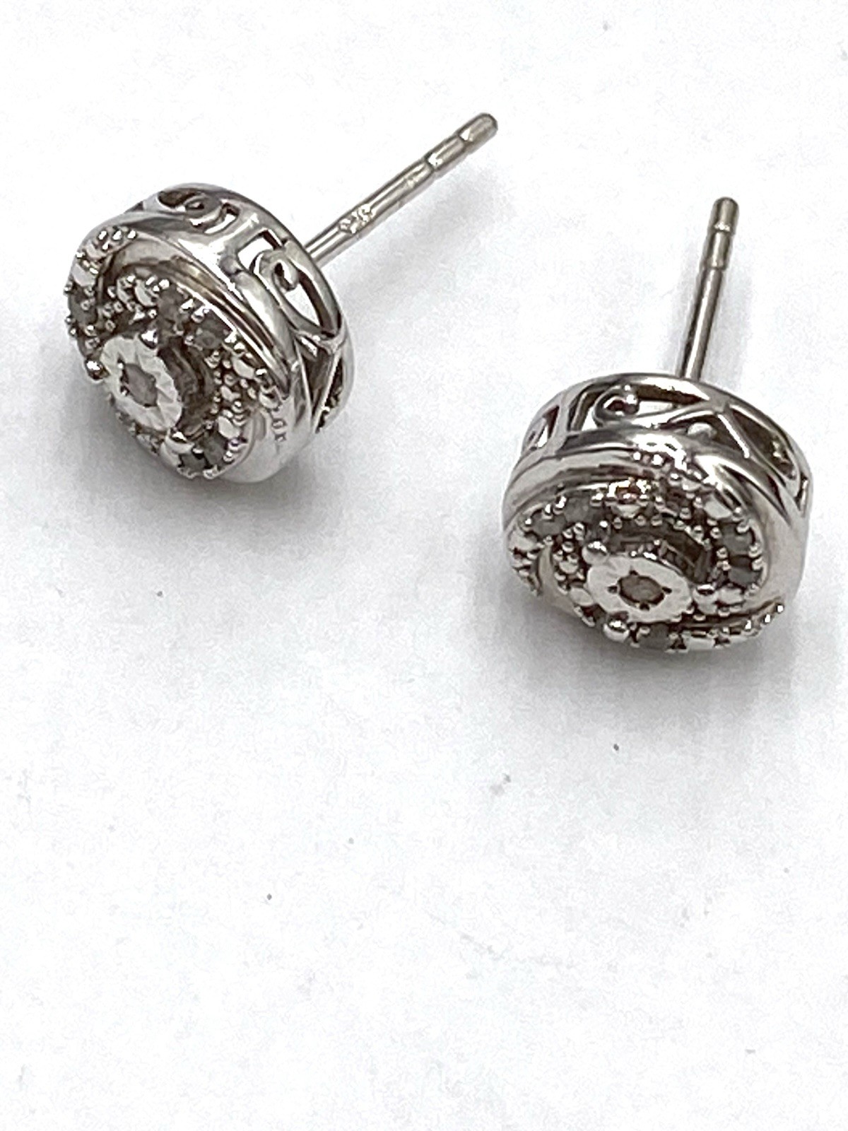 925 OTC Diamonds Earrings Studs Sterling Silver Round
