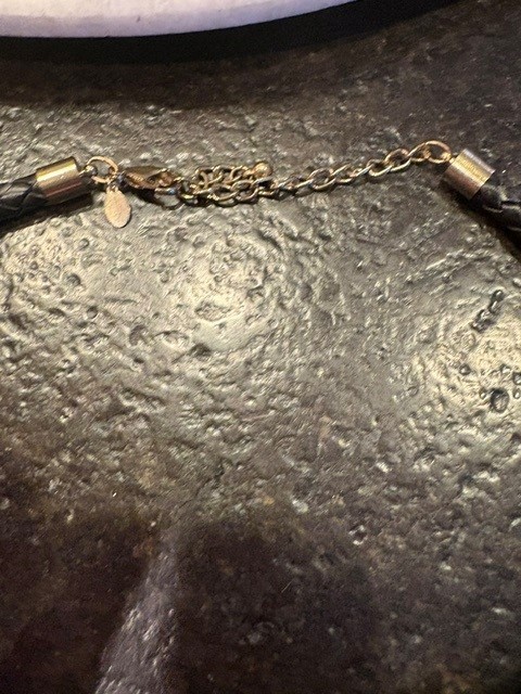 Gunmetal Chain with Large Black stones- Chico