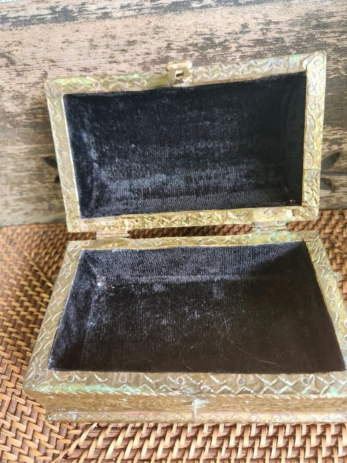 Embossed Gold Treasure Box, Jewelry Casket, Lined – handles Ornate Antique UK