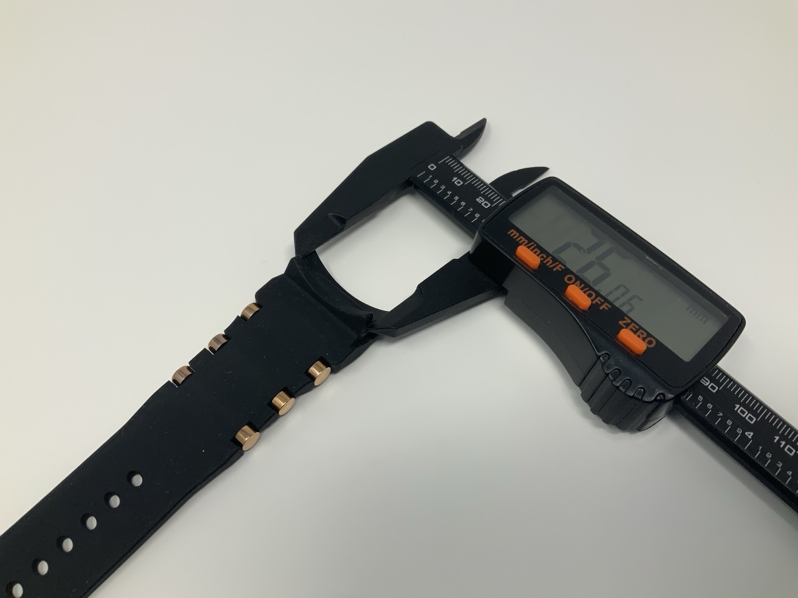 NOS Swiss Legend Black Rubber with rose gold buckle 19mm