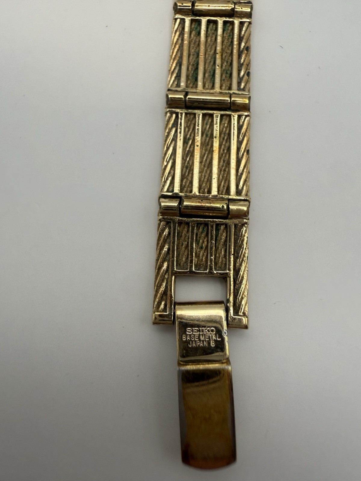 Seiko Quartz Women’s Vintage 1980s Rectangle Gold Bracelet Watch Black Dial