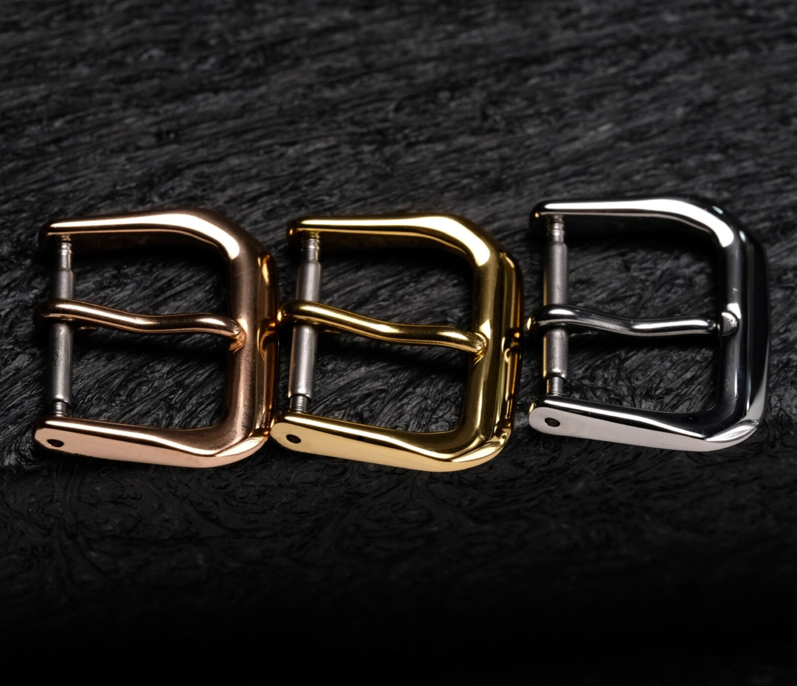 VINTAGE STYLE TOP QUALITY 14MM YELLOW GOLD PLATED STEEL WATCH STRAP BUCKLE, NEW