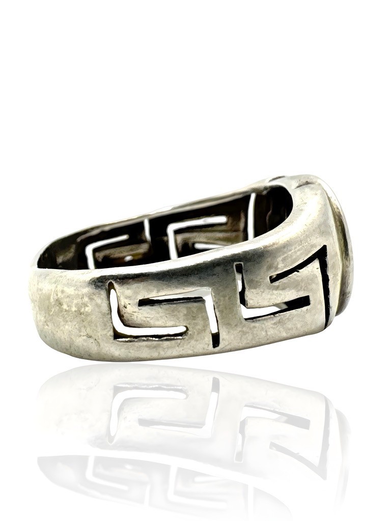 ::925 SILVER RING °SIZE 54 SIGNET RING °TESTED° HALLMARK SYMBOL VINTAGE 5.14g