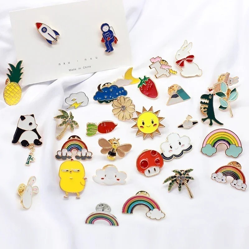 300pcs Random Brooch Pins Enamel Lapel Badge Collar Corsage Jewelry Fashion EDC