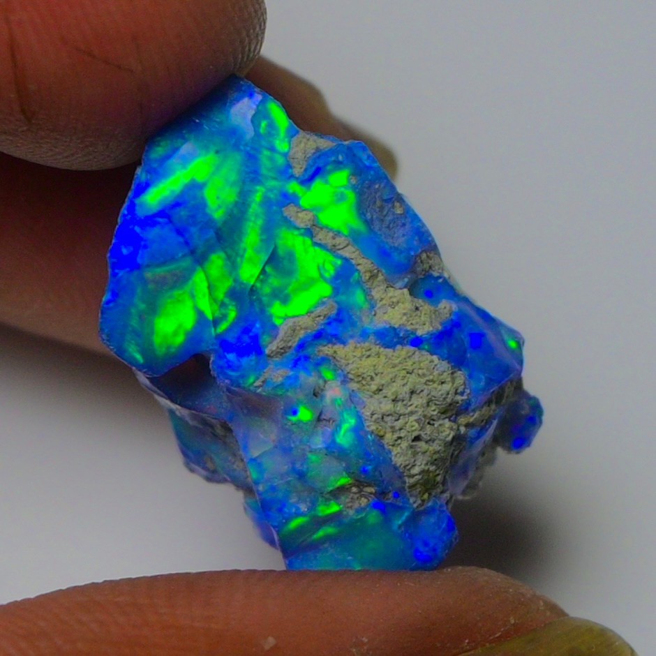 Blue Opal Rough 10.00 Carats, Smoked Ethiopian Welo Opal Rough, Fire Opal Rough