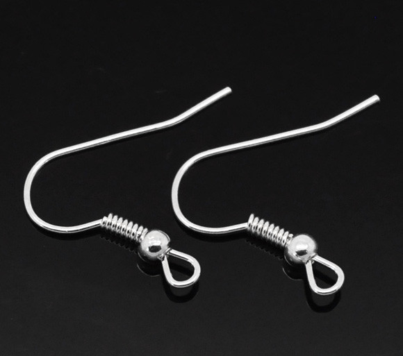 Sexy Sparkles 100 Pcs Earring Wire Hooks with Ball and Spring 21mm X 18mm