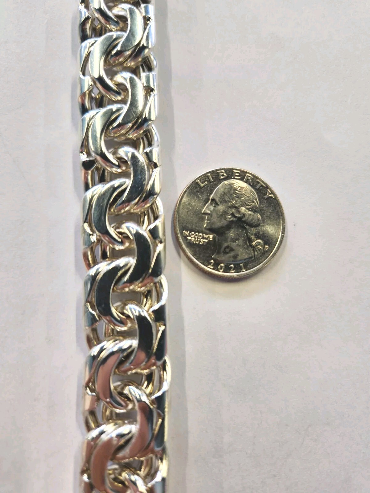 396 Gram 24 Inch Chino Link Chain Sterling Silver Solid Greek Key Lock Necklace