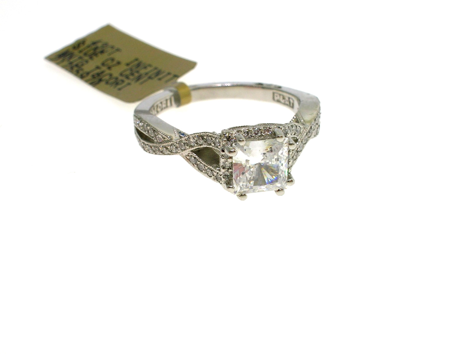 Tacori Platinum Infinity Engagement Mounting 0.43CT Size 6.5 Retail $7600