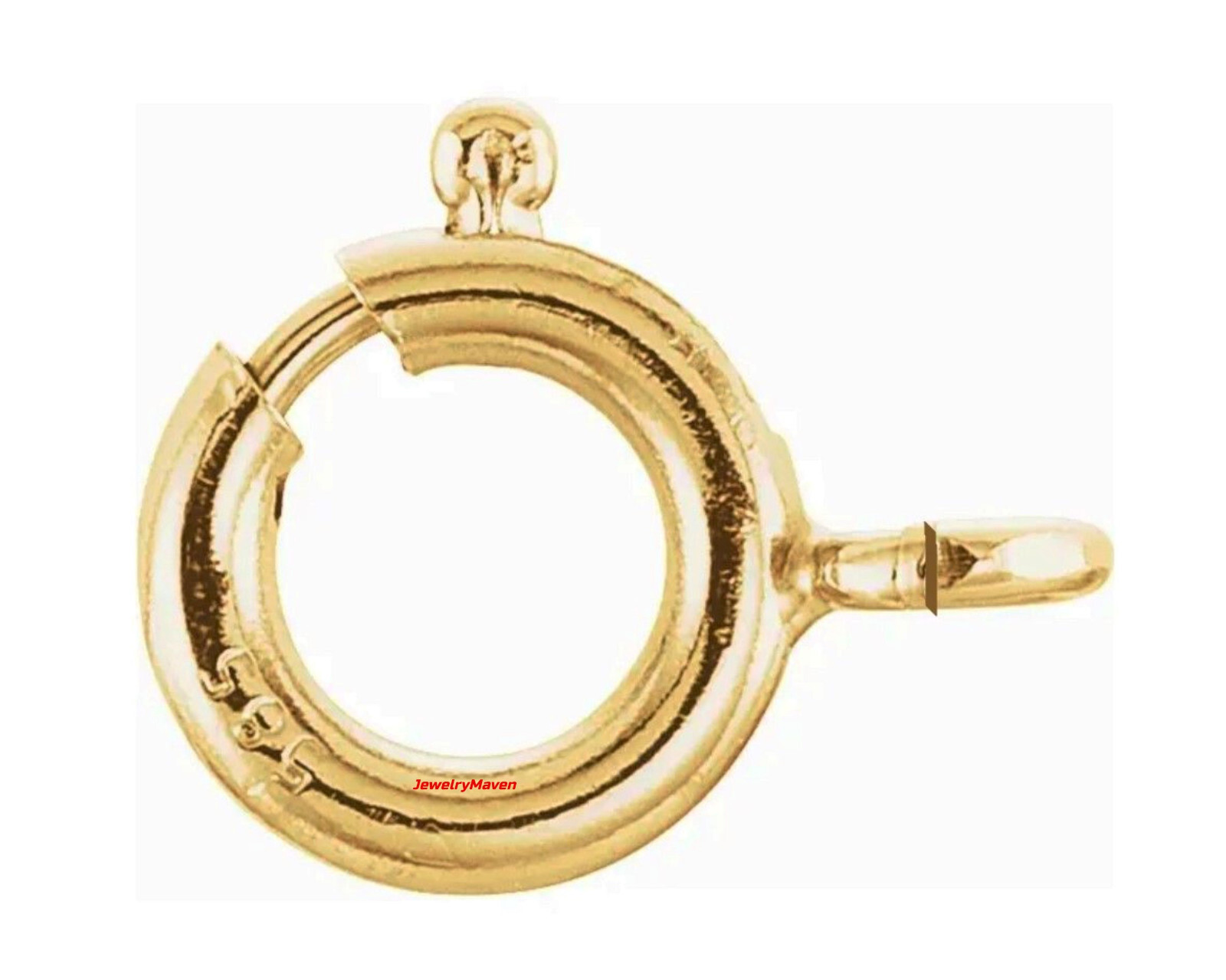5mm 14k HEAVY DUTY WEIGHT Solid Yellow Gold Spring Ring Clasp OPEN Jump Ring USA