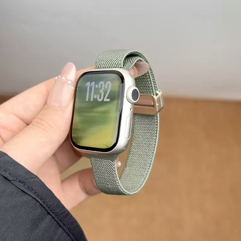 Suitable for Apple Watch/ Series 1-11/ Ultra/ SE-Magnetic Buckle Nylon Strap