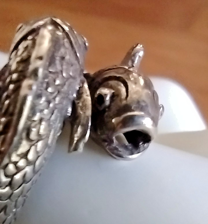 RARE Vintage Beau Sterling Silver Double Koi Fish Pisces Bypass Ring Sz 7