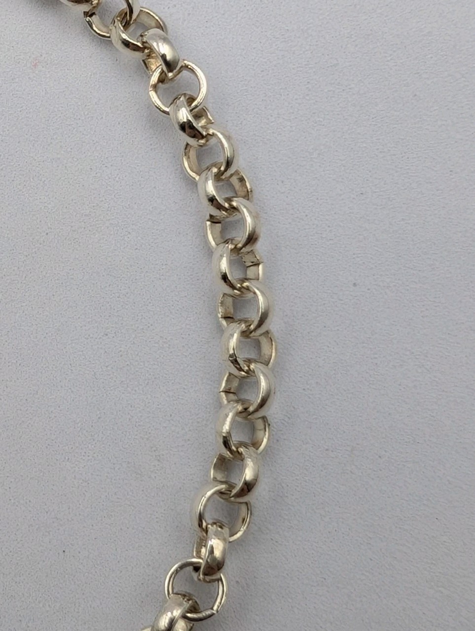 925 Sterling Silver Rolo Link Chain Unisex Bracelet 8″ 4.1mm 6.2g Belcher Charm