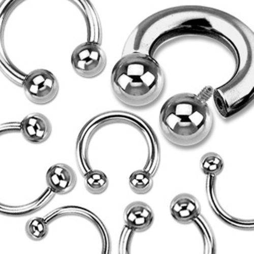 1pc Internally Threaded Circular Barbell Horseshoe Septum, Nipple, Eyebrow Ring