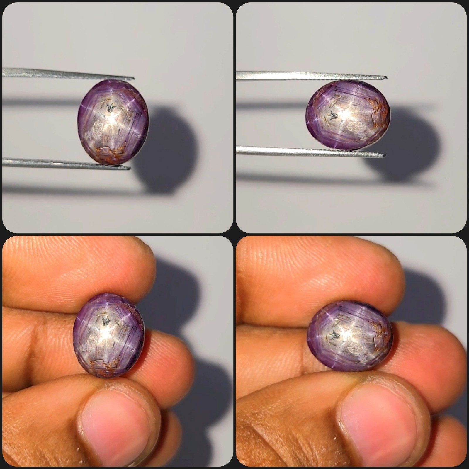 Natural Star Sapphire Cabochon 11.70 ct Purple Oval untreated loose gemstone