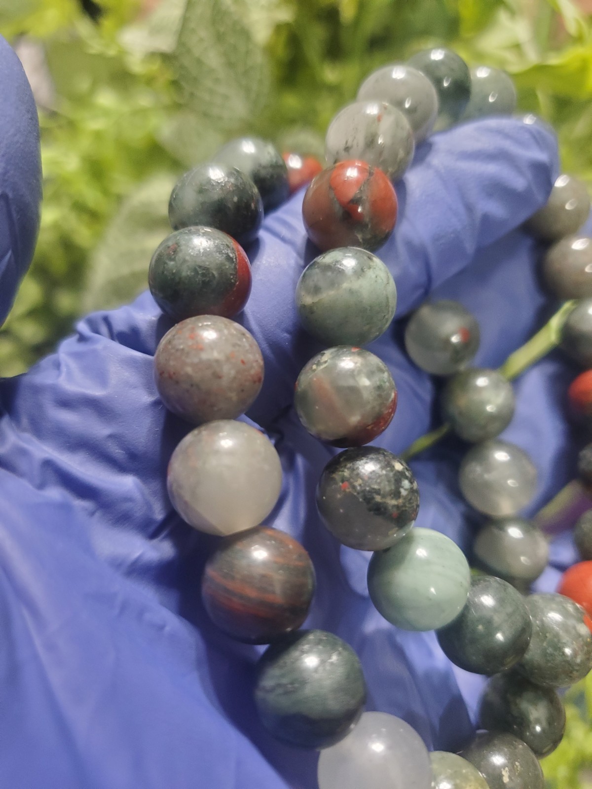 African‎ blood stone 10.8mm Bead bracelet 7″ Wrist Size