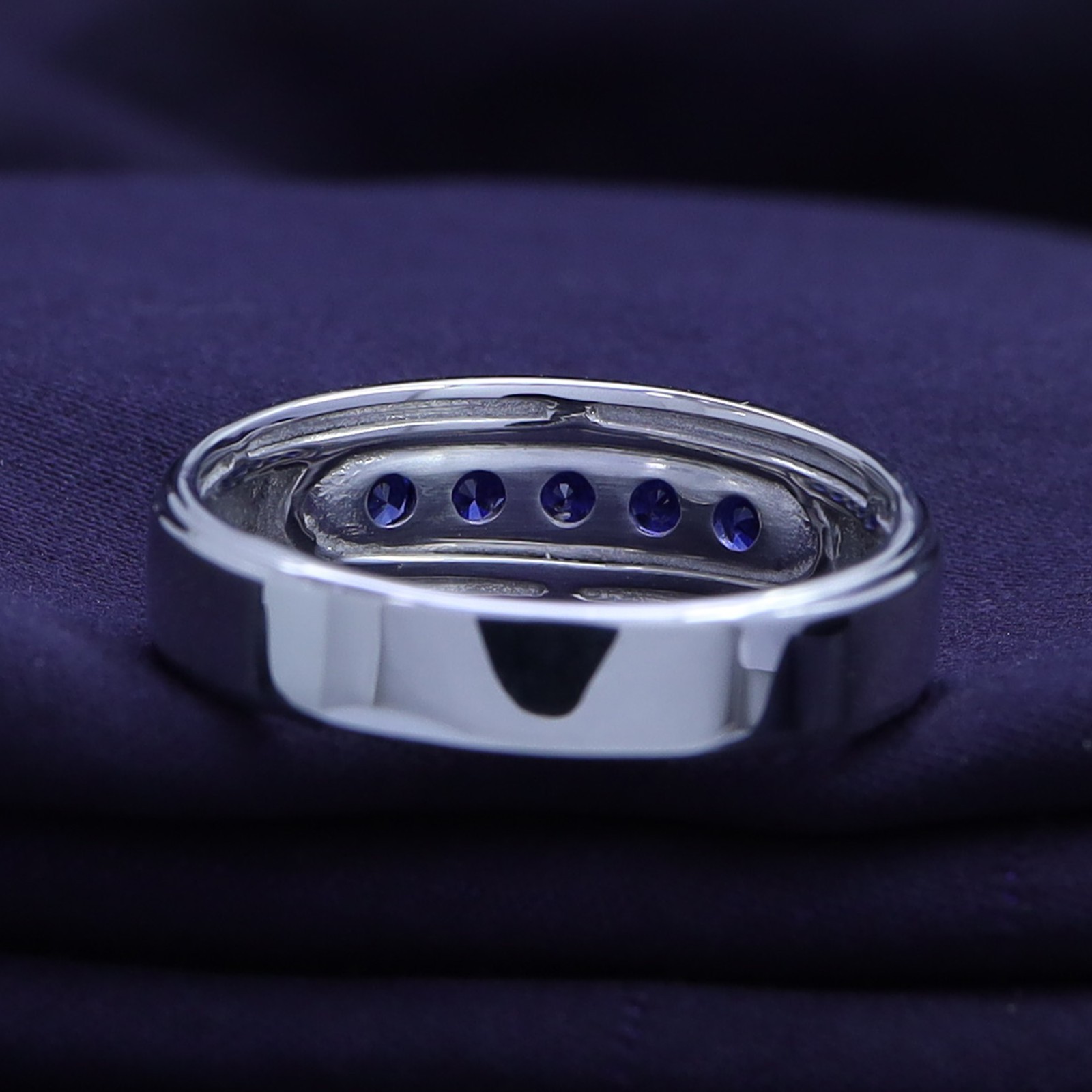 1/2 Ct Men’s Band Ring Sapphire Lab Grown Gemstone 10k or 14k Gold or 925 Silver