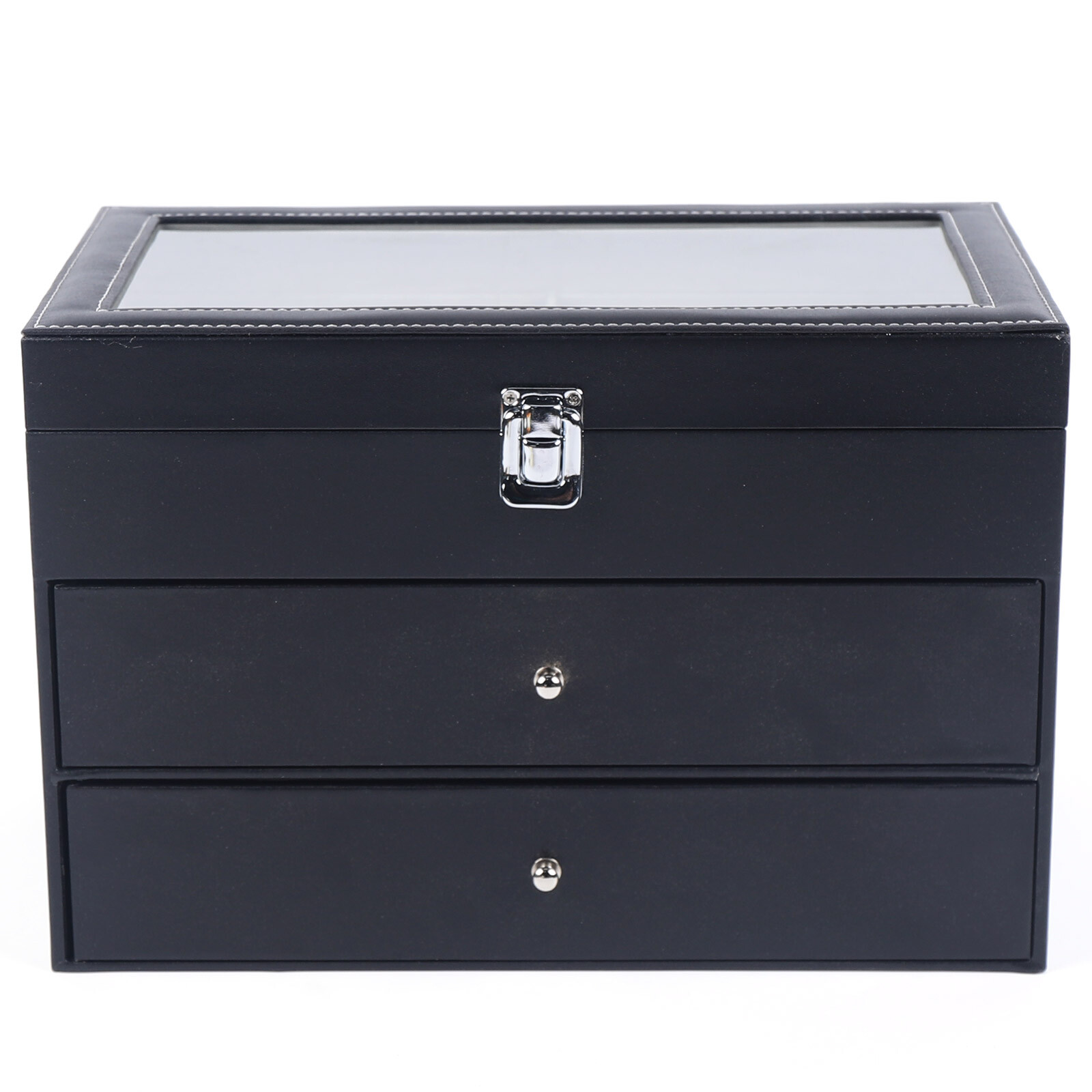 3 Layers Watch Display Box Jewelry Ring Organizer Case Sunglasses Storage Holder