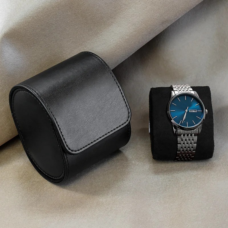 3 Slot Watch Roll Travel Case Leather Storage Organizer with Removable Pillows