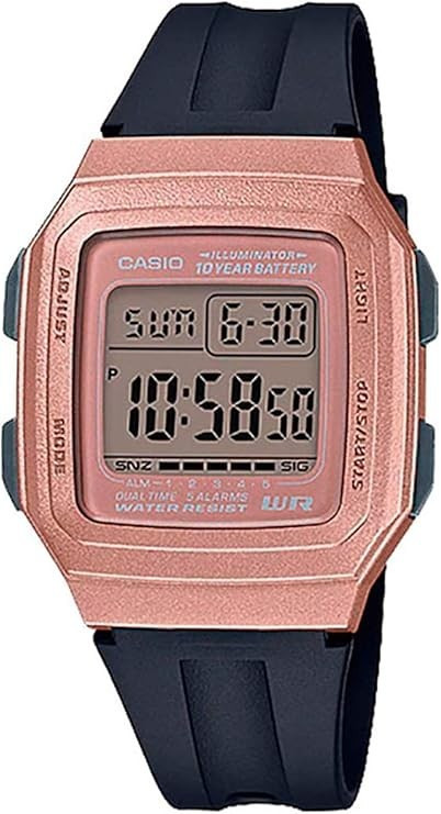 Unisex Case F-201WAM-5AVEF Digital Chrono Dual Time Watch