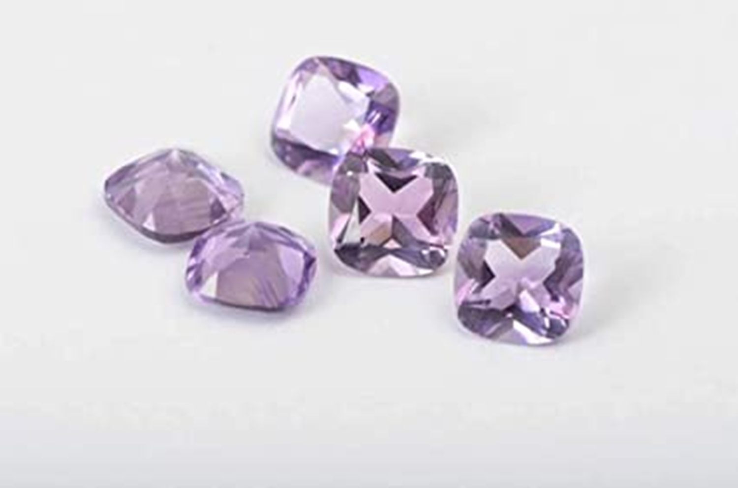 4X4MM TO 10X10MM NATURAL PINK AMETHYST CUSHION CUT FACETED LOOSE GEMSTONE