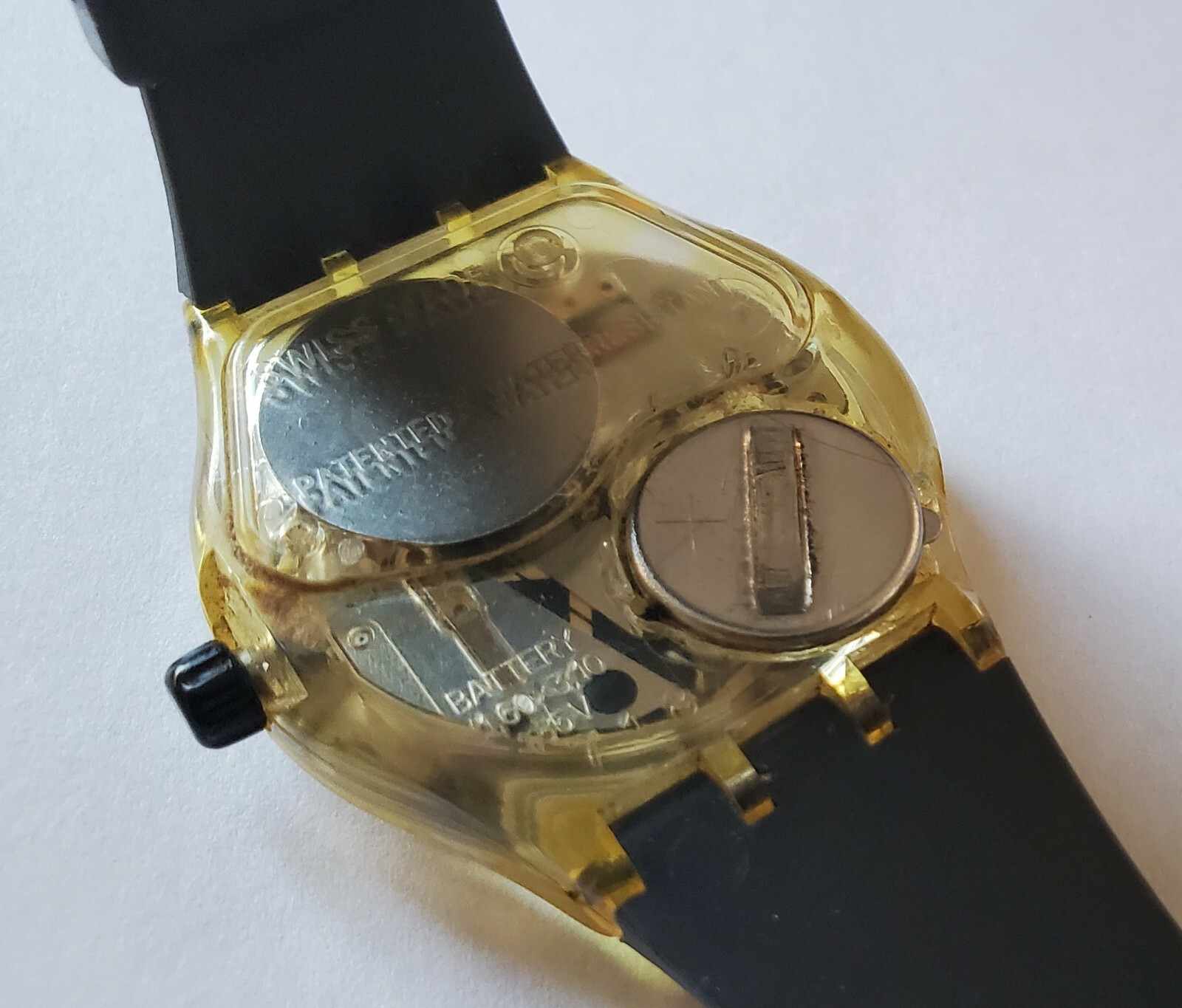 Swatch Watch Swiss On Off See Thru clear transparent