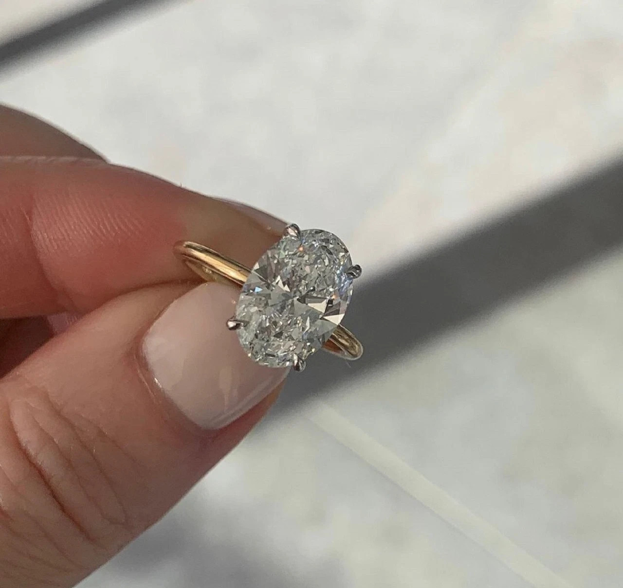 Rare 7 Ct Certified Oval White Diamond Solitaire Ring 14k Yellow Gold Plated