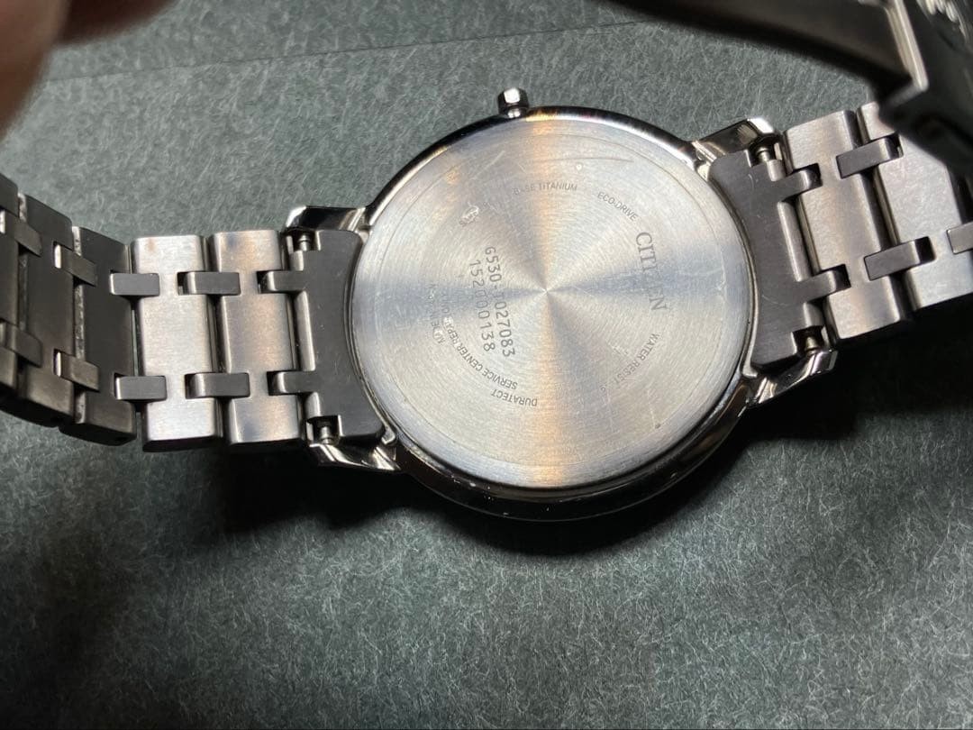 Citizen EXCEED AR4000-63L Eco-Drive Ultra Thin Blue Dial Titanium Mens Watch Box