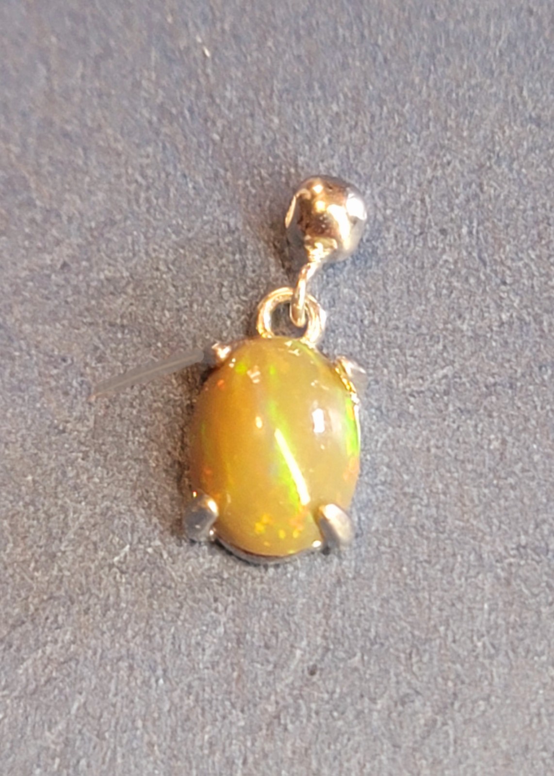 Ethiopian Dark Fire Opal Charm/Pendant 8×6 925 Sterling Silver (SEE DETAILS)