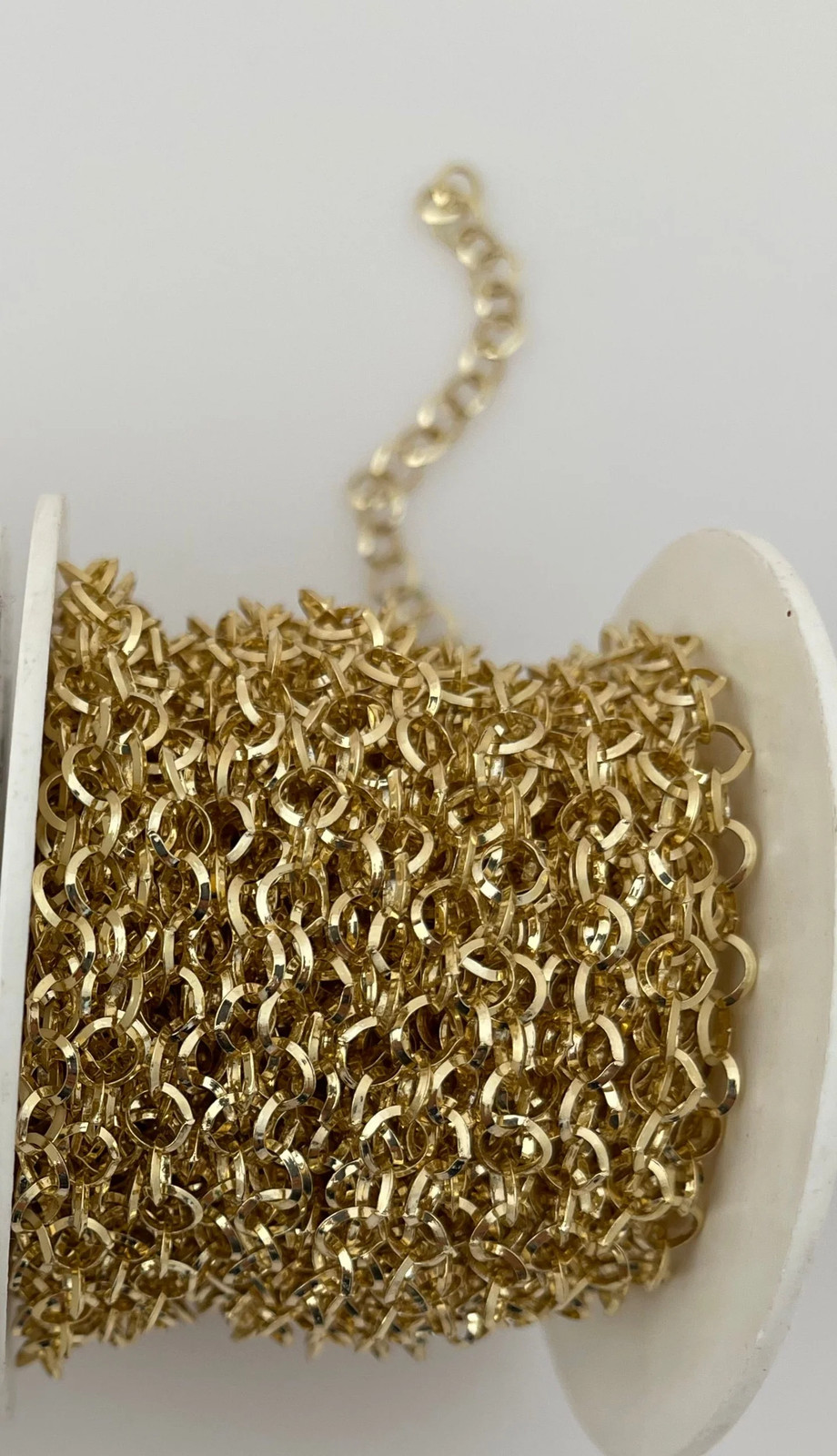 Gold Plated Brass Round Rolo Triangle Wire E-coated Chain (5 × 3 mm) – 1 Foot