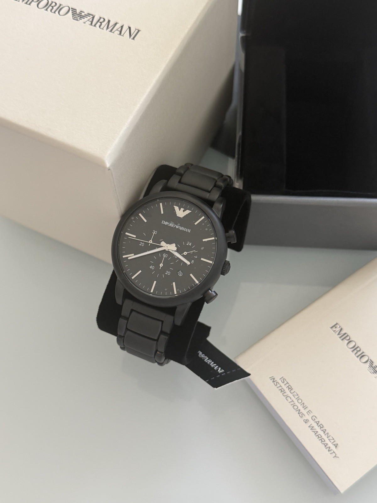 Emporio Armani AR1895 Classic Black Dial Brushed Black Men’s Watch