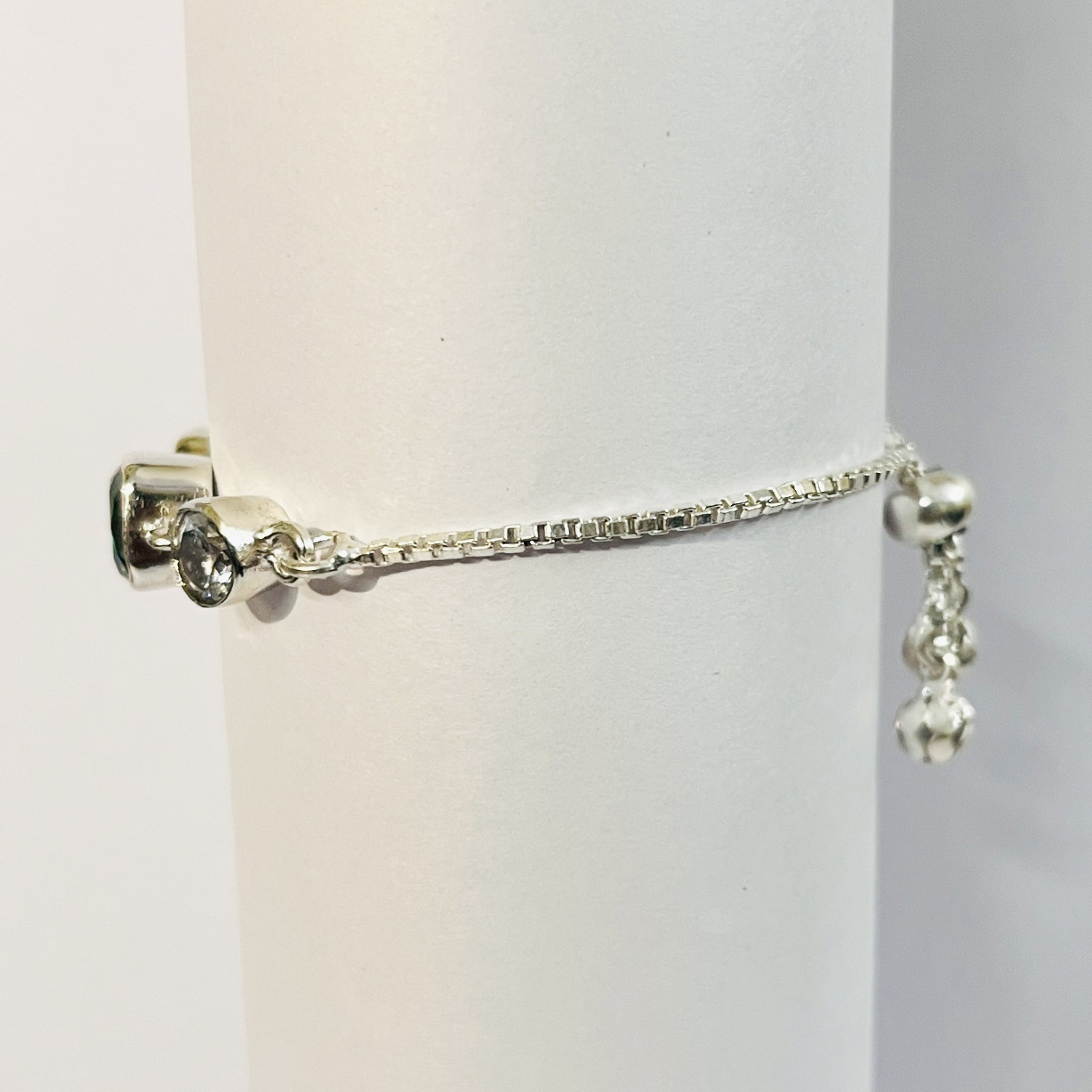 Pretty 5 Ct. 7.5″ Cushion Cut Blue & White Diamond Bracelet In 925 Silver