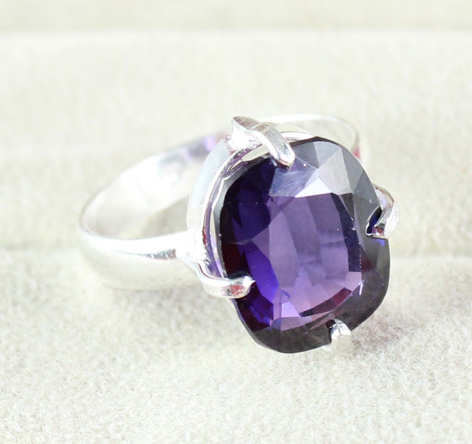 No Tariffs Natural 11.15 Ct Boysenberry Sapphire Cushion Gemstone Certified Ring