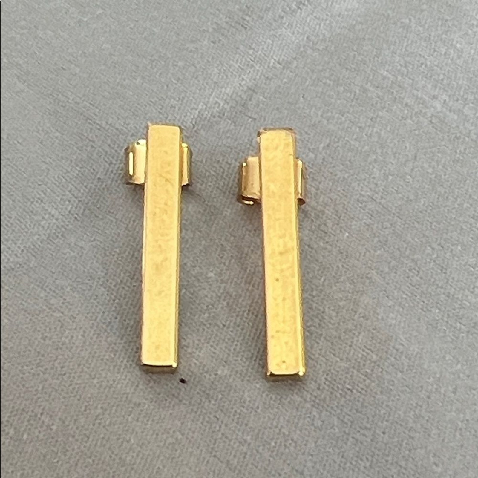 French Connection Gold-Tone Bar Earrings