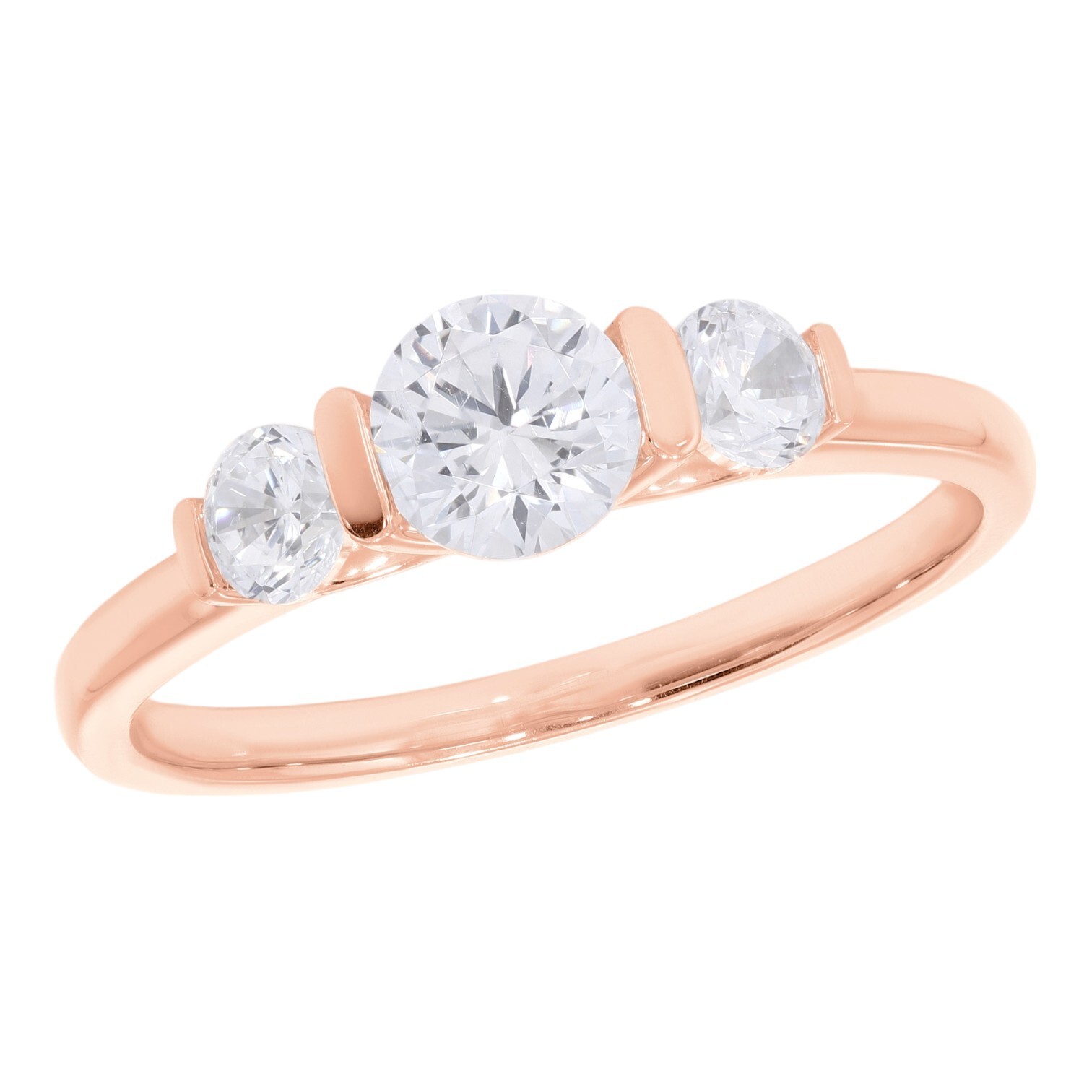 0.87 ct Round Lab Grown Diamond Engagement Ring Certified 14k Gold