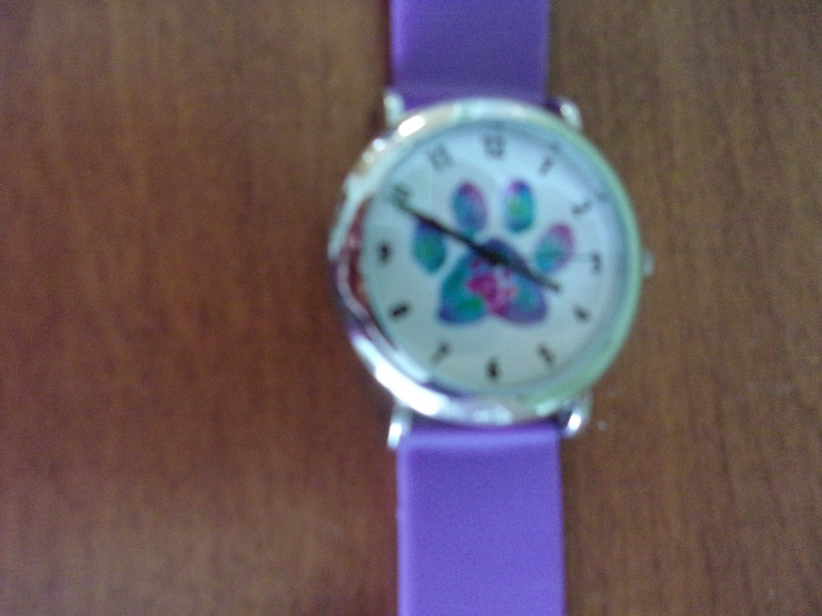 The Animal Rescue Purple Paw Print Watch Face/Purple Silicone Band