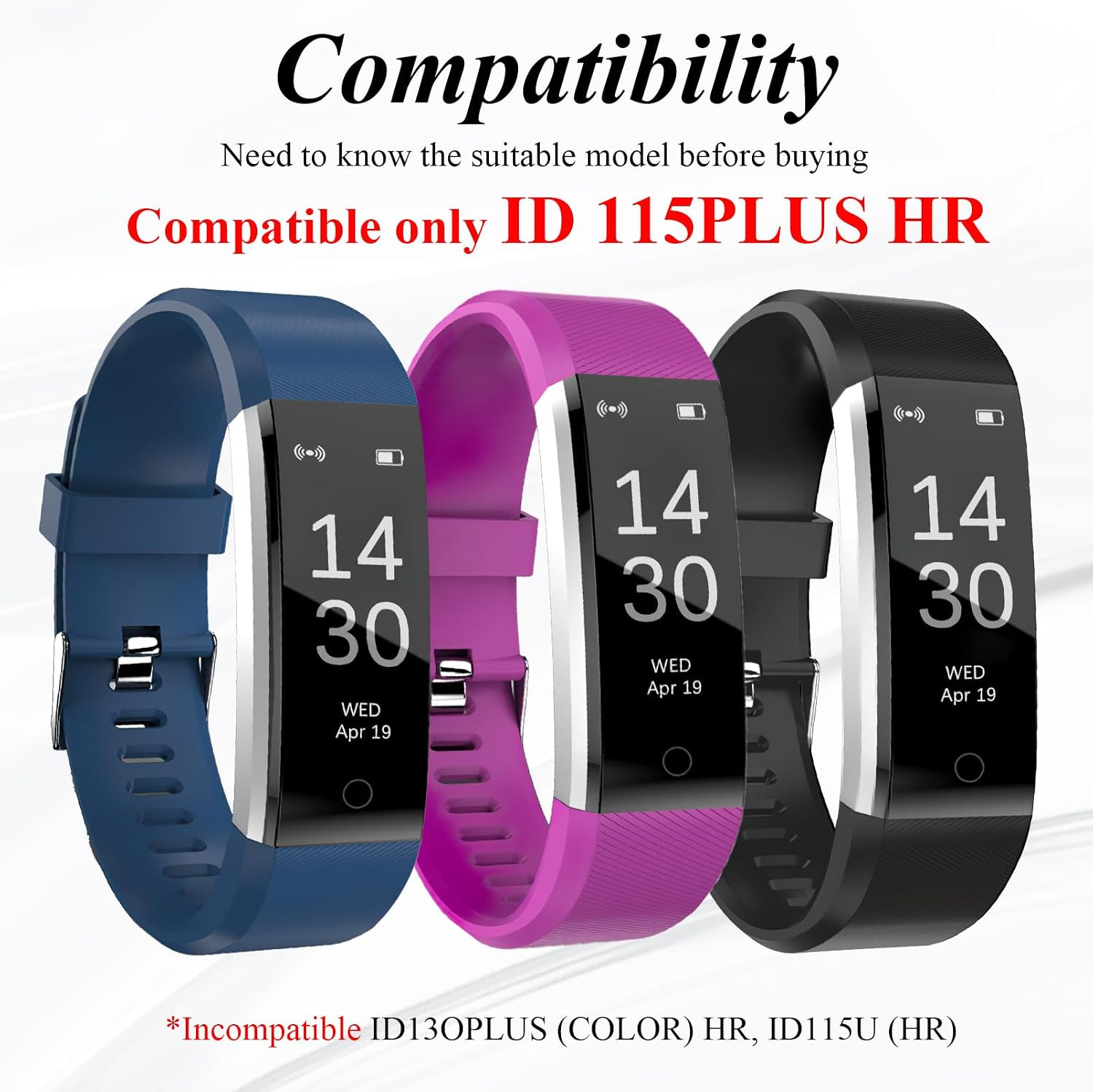 Watch Bands Replacement for Id115Plus HR, Very Fit Pro Activity Fitness Tracker