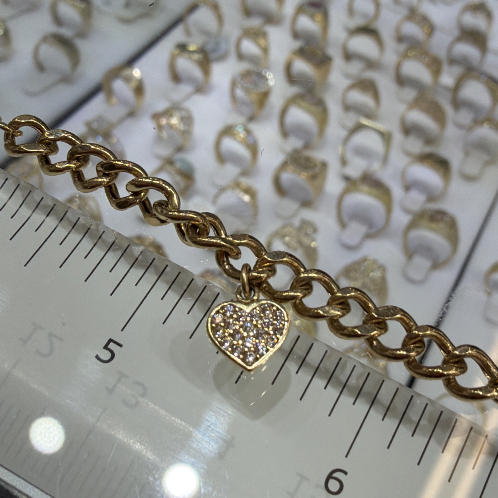 14 K Real Yellow Gold Anklets With Cubic Zirconia 10 Inches