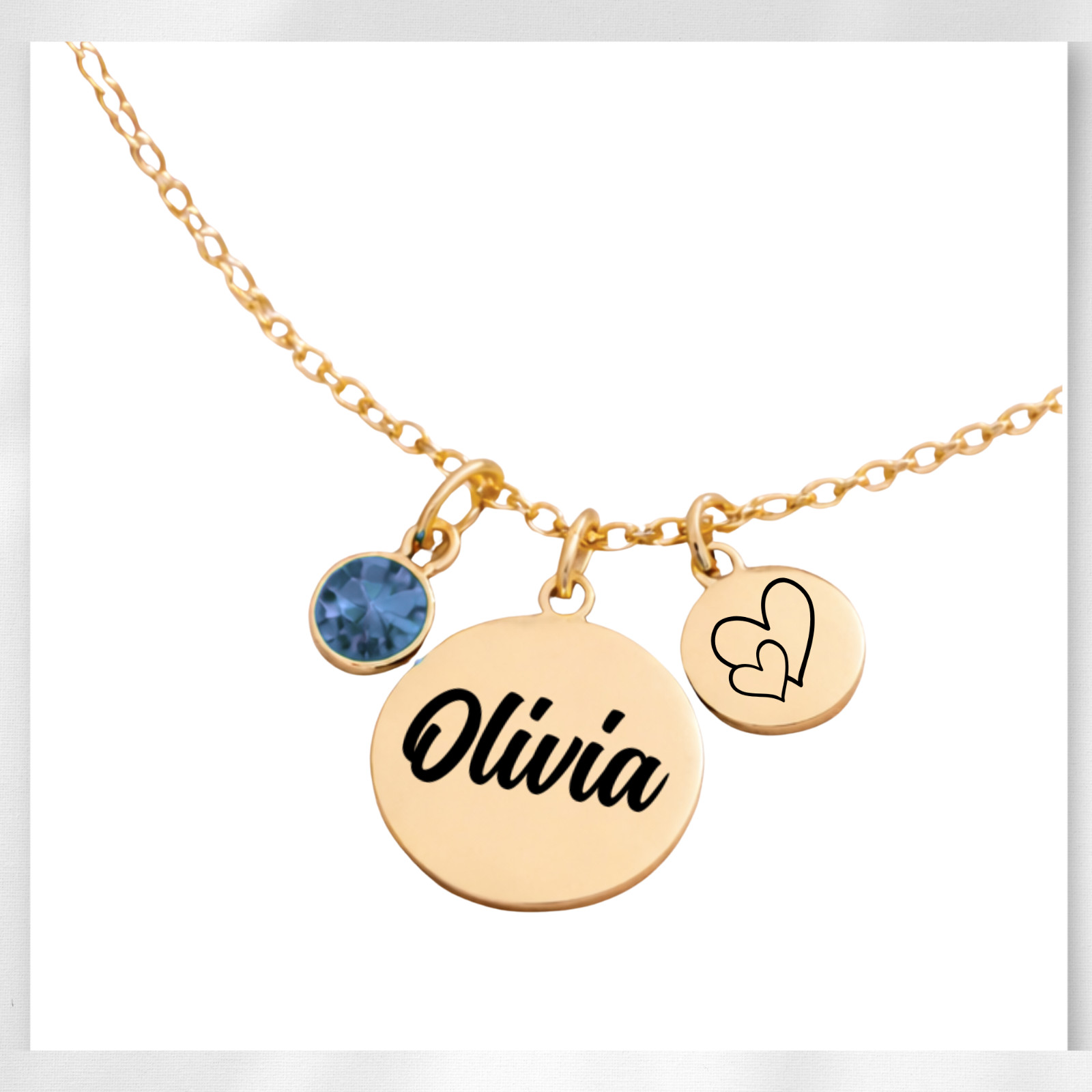Personalized Name Necklace Birthstone Custom Pendant Jewelry