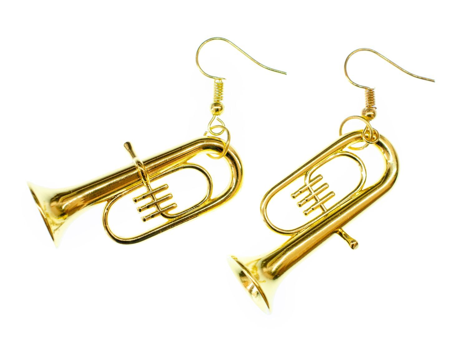 Tuba Earrings Tenor Horn Miniblings Orchestra Jazz Tubist with Box Gold Plated
