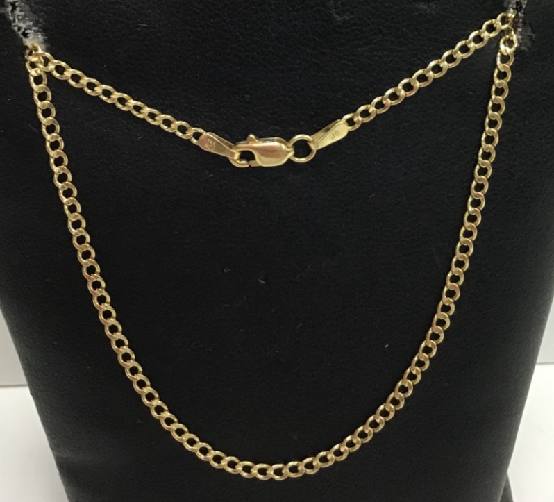 (MA3) Unisex 14k Yellow Gold 1.8 Grams 2.0mm Curb Link Chain Necklace 21″
