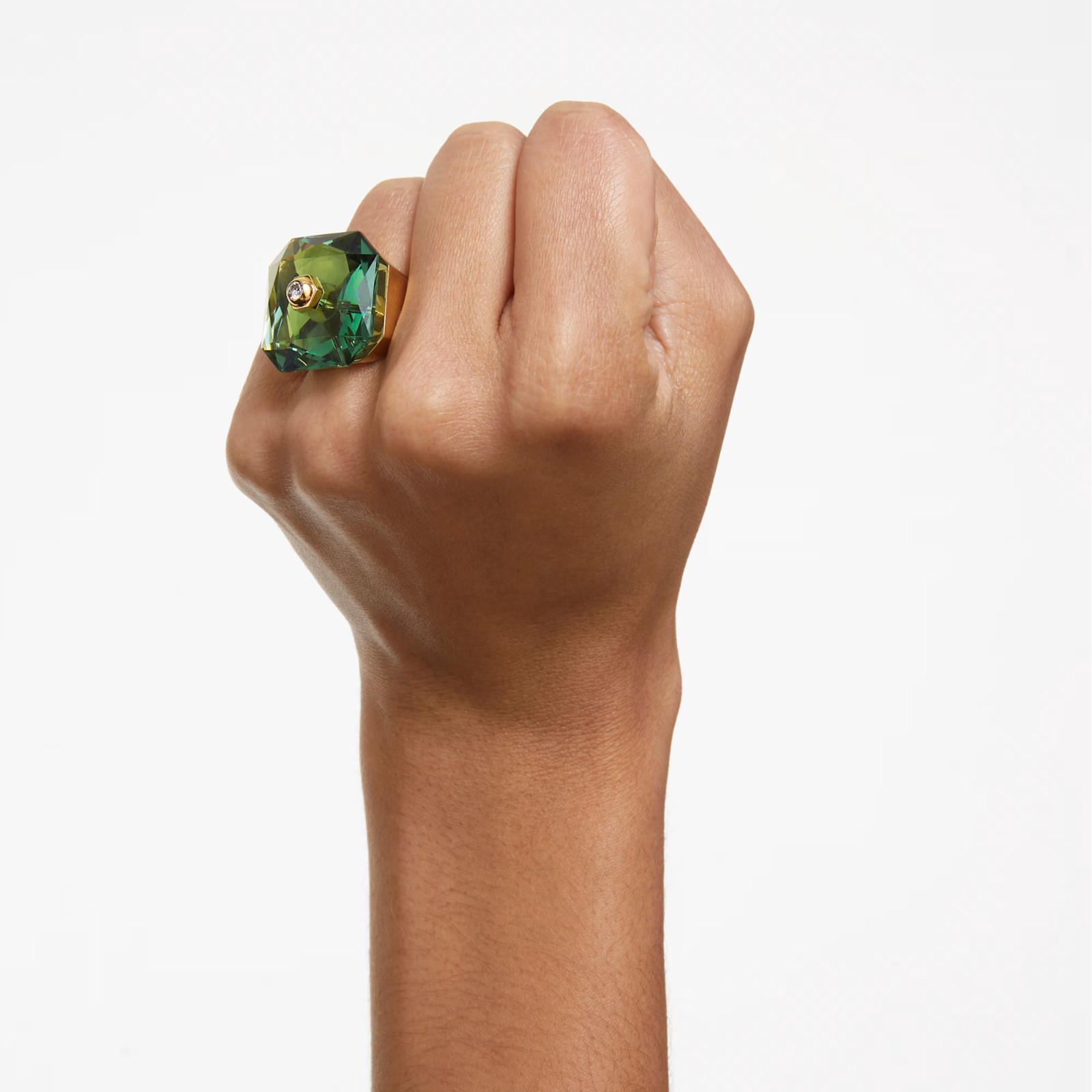 BNIB Numina cocktail ring Octagon cut, Green, Gold-tone Size 50 & Gift Bag £195