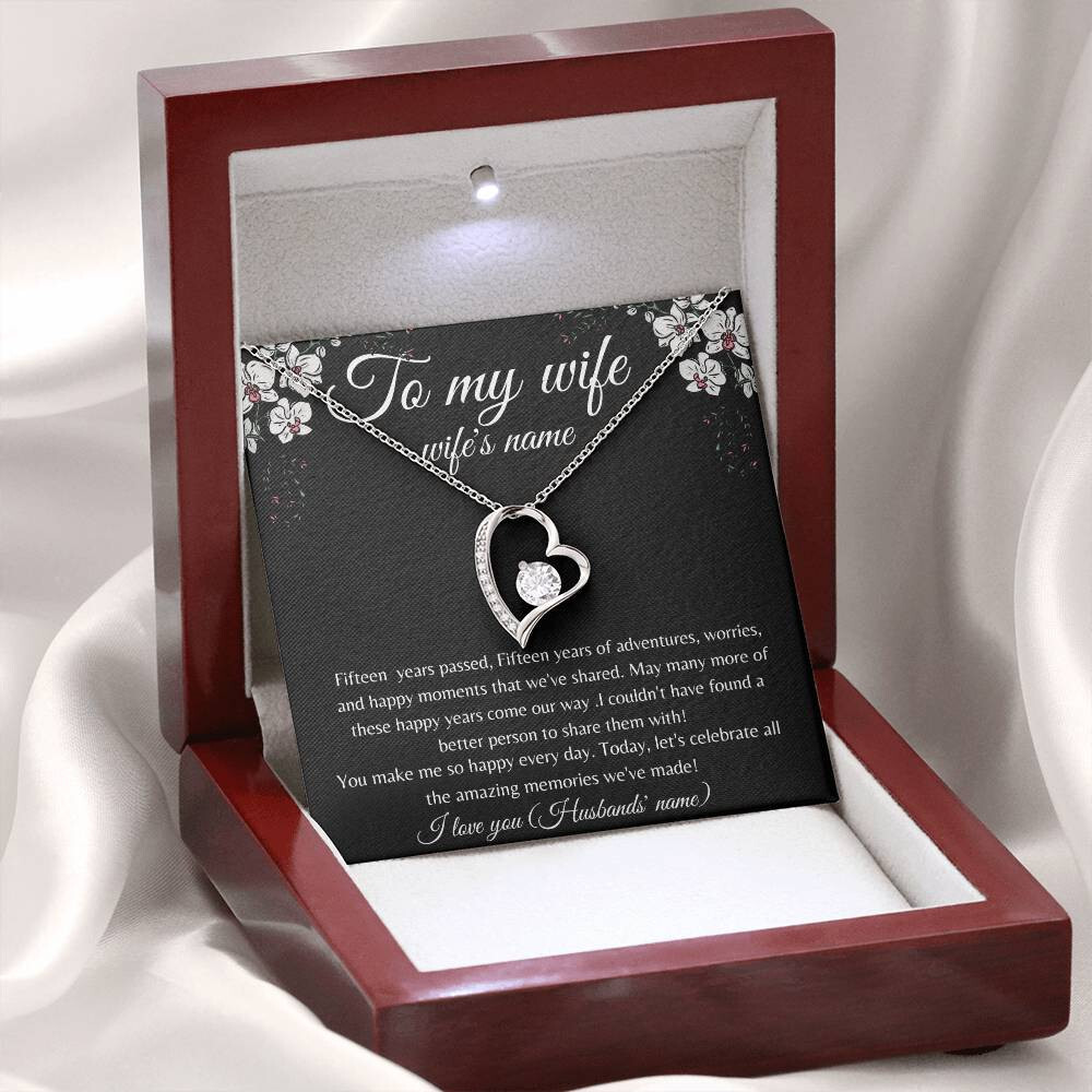 15th Anniversary Wife Necklace Gift Fiancée Girlfriend jewelry Gifts for Her