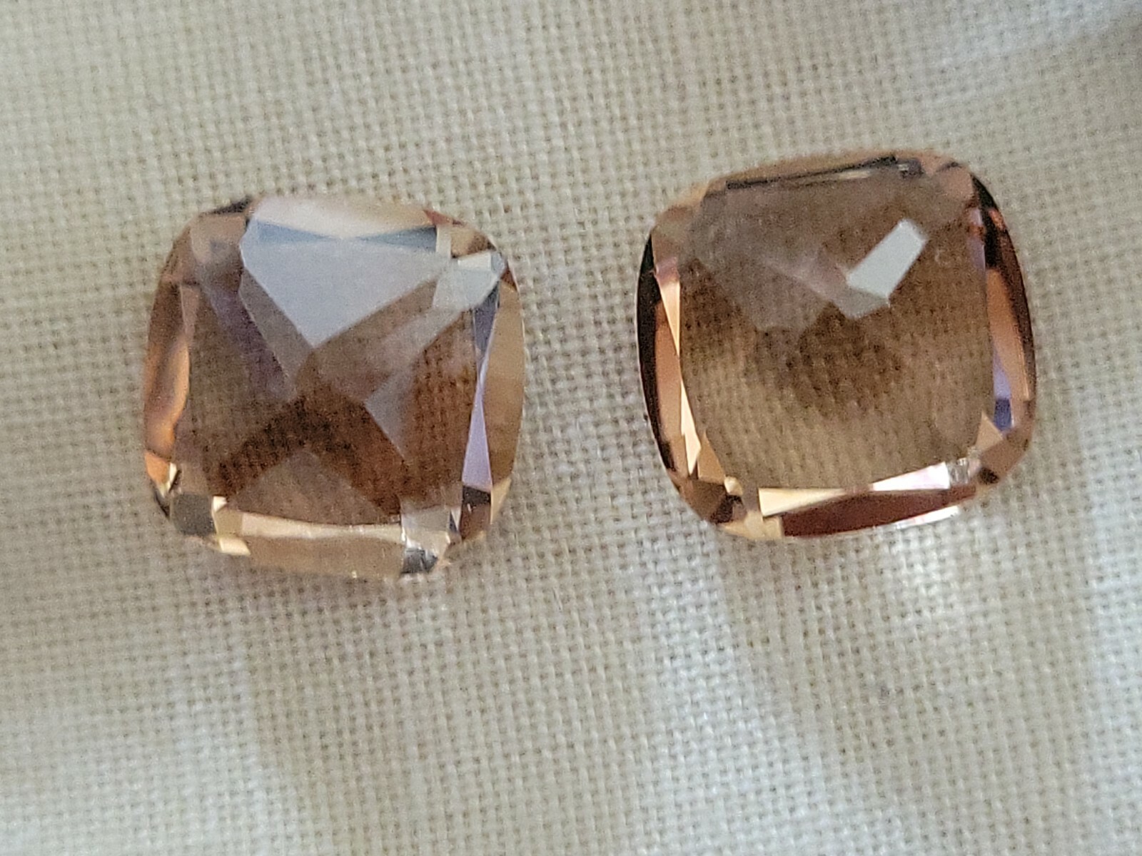 9.54 Ct 10mm Pair Natural Top Imperial Topaz Brazil Cushion Unheated Gemstone