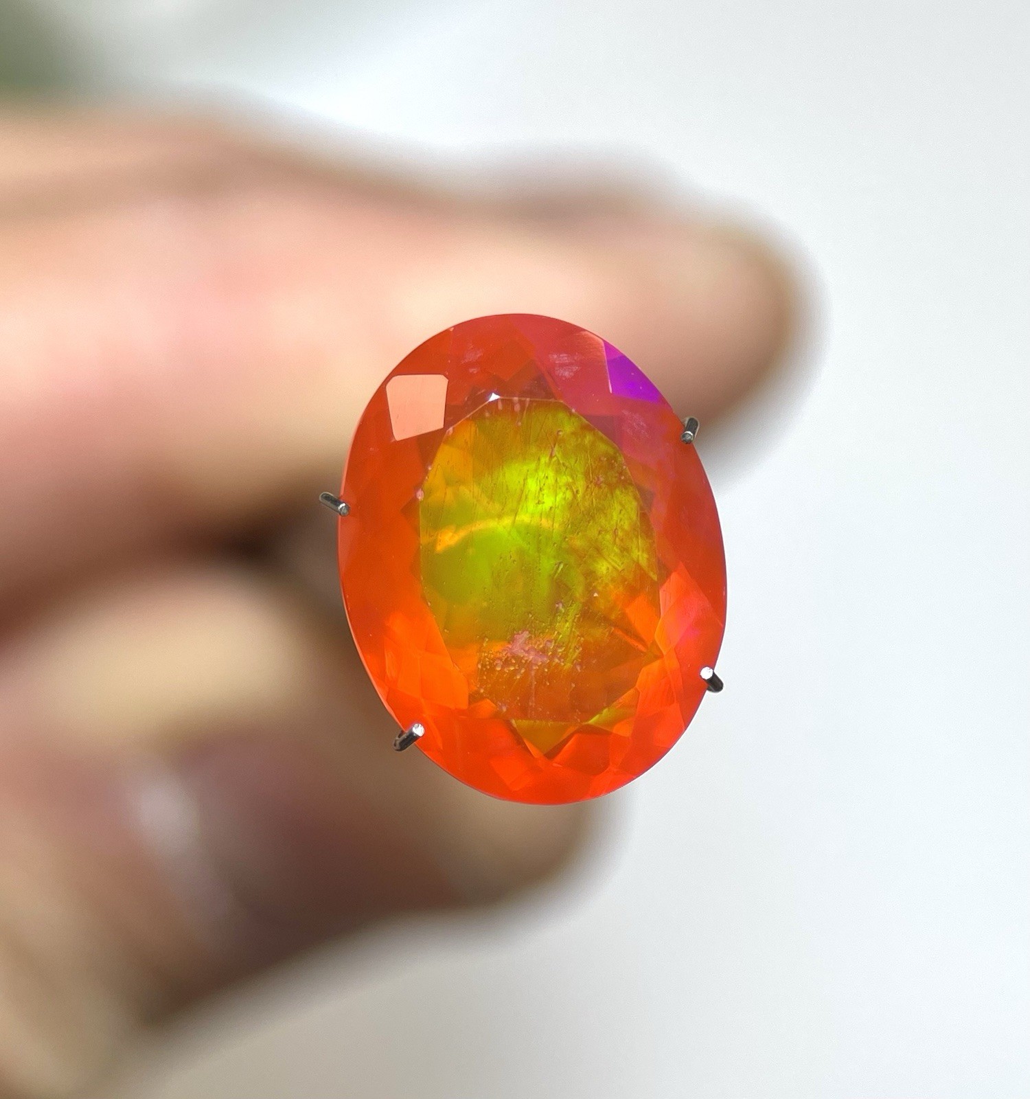 Natural Ethiopian Fire Opal Oval Orange With Play Of Color 7.03ct.