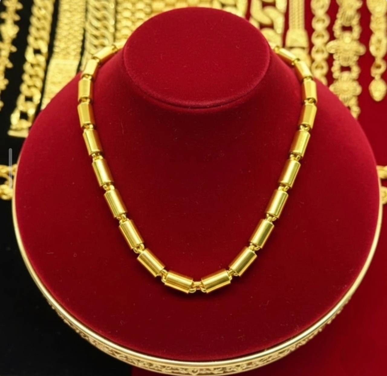 Thai Gold plated 24k Necklace Yellow Chain Pendant 24″ Weight 5 Baht