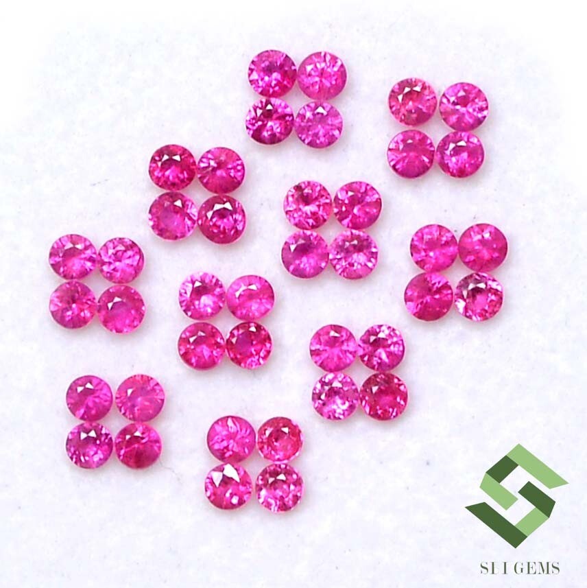 2.50 mm Natural Ruby Round Diamond Cut Lot 40 Pcs 3.06 CTS Loose Gemstones