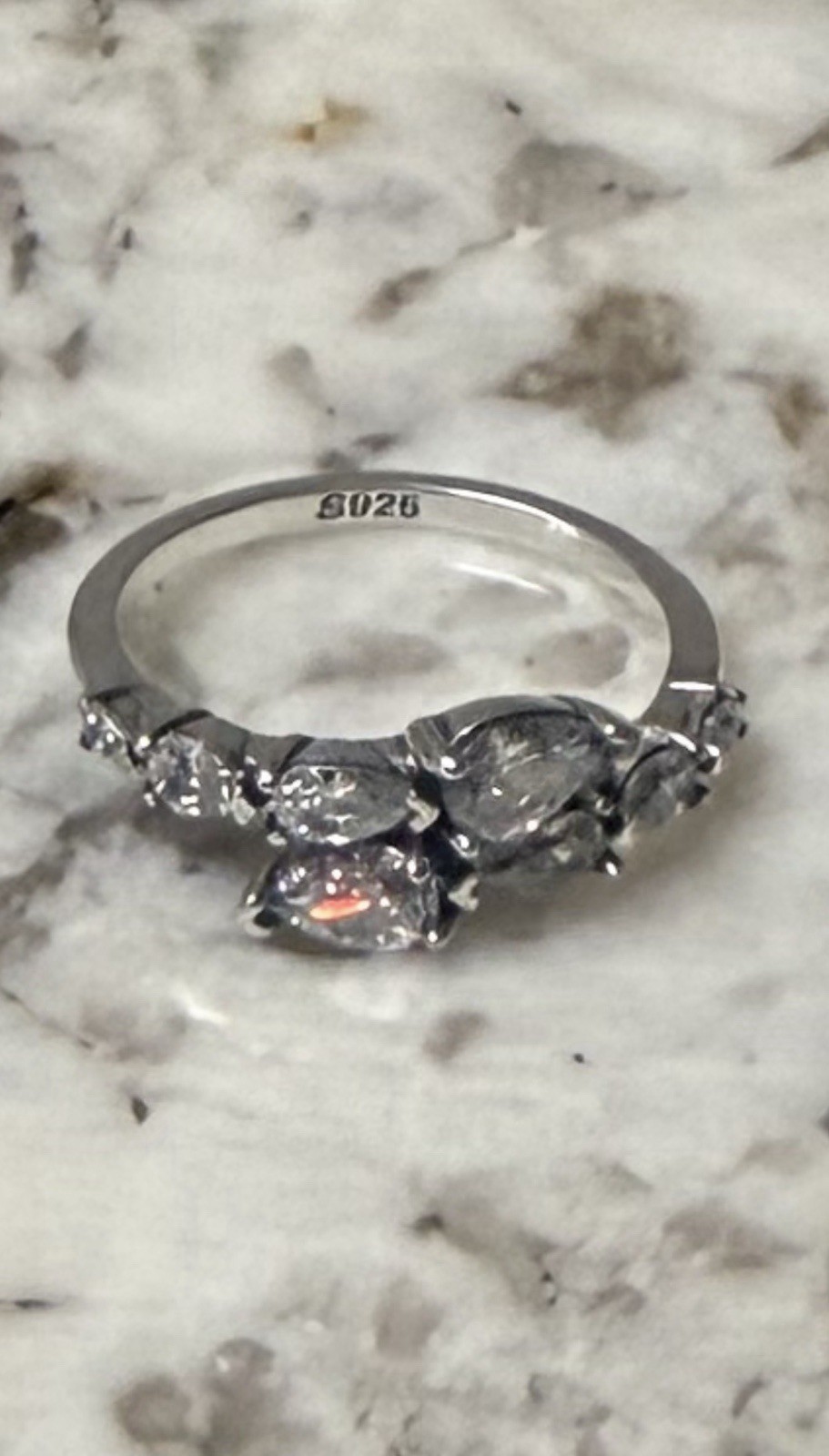 V890 S925 STERLING SILVER STUNNING MULTI CZ WRAP RING SZ7